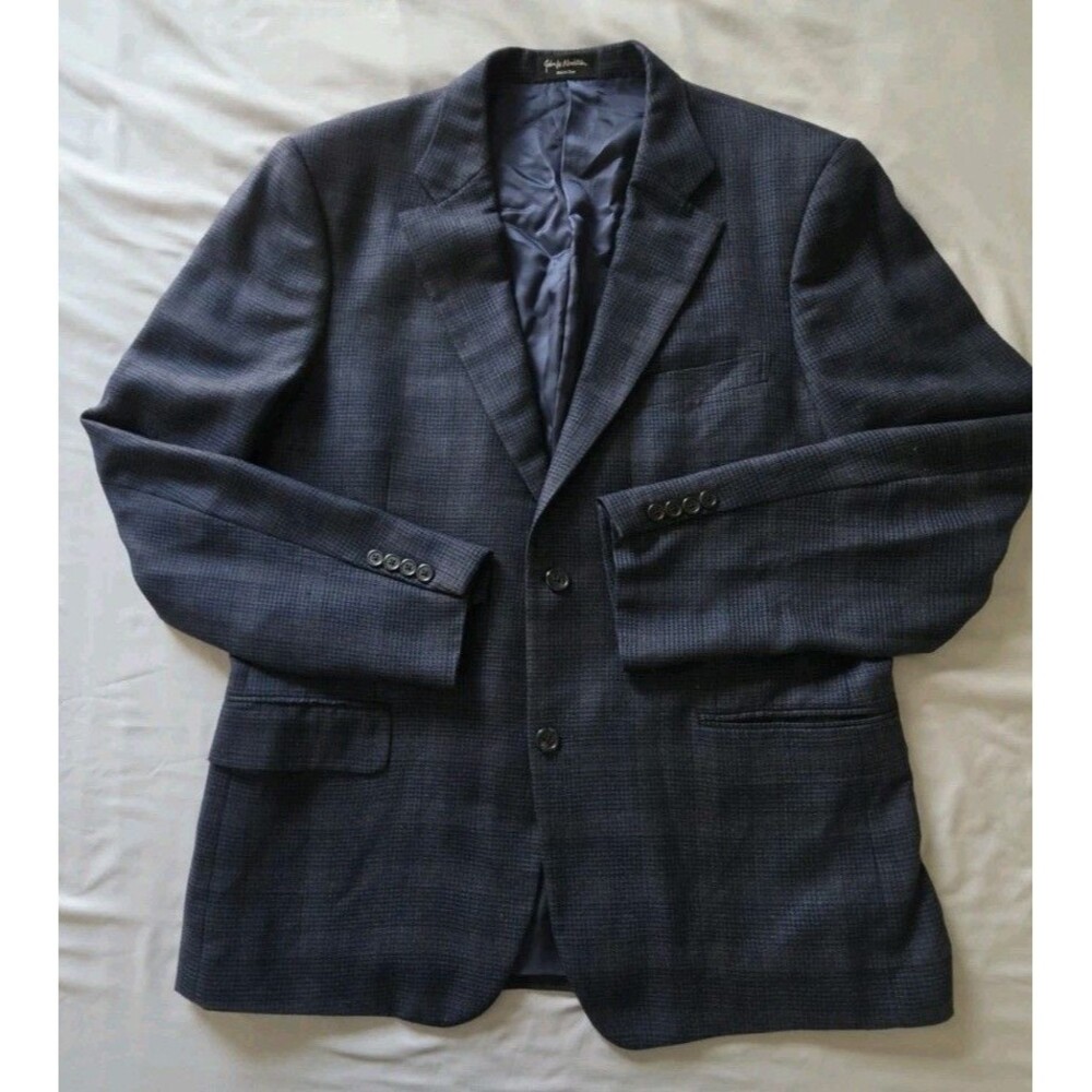 JOHN W NORDSTROM Loro Piana 100% Cashmere Blue Plaid Blazer 46L Sport Coat NWT